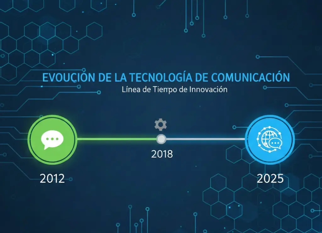 Línea de tiempo de la evolución de WhatsApp Plus desde 2012 hasta 2025